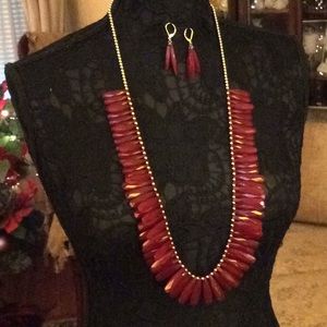 Cold water Creek  Long Necklace And Earrings